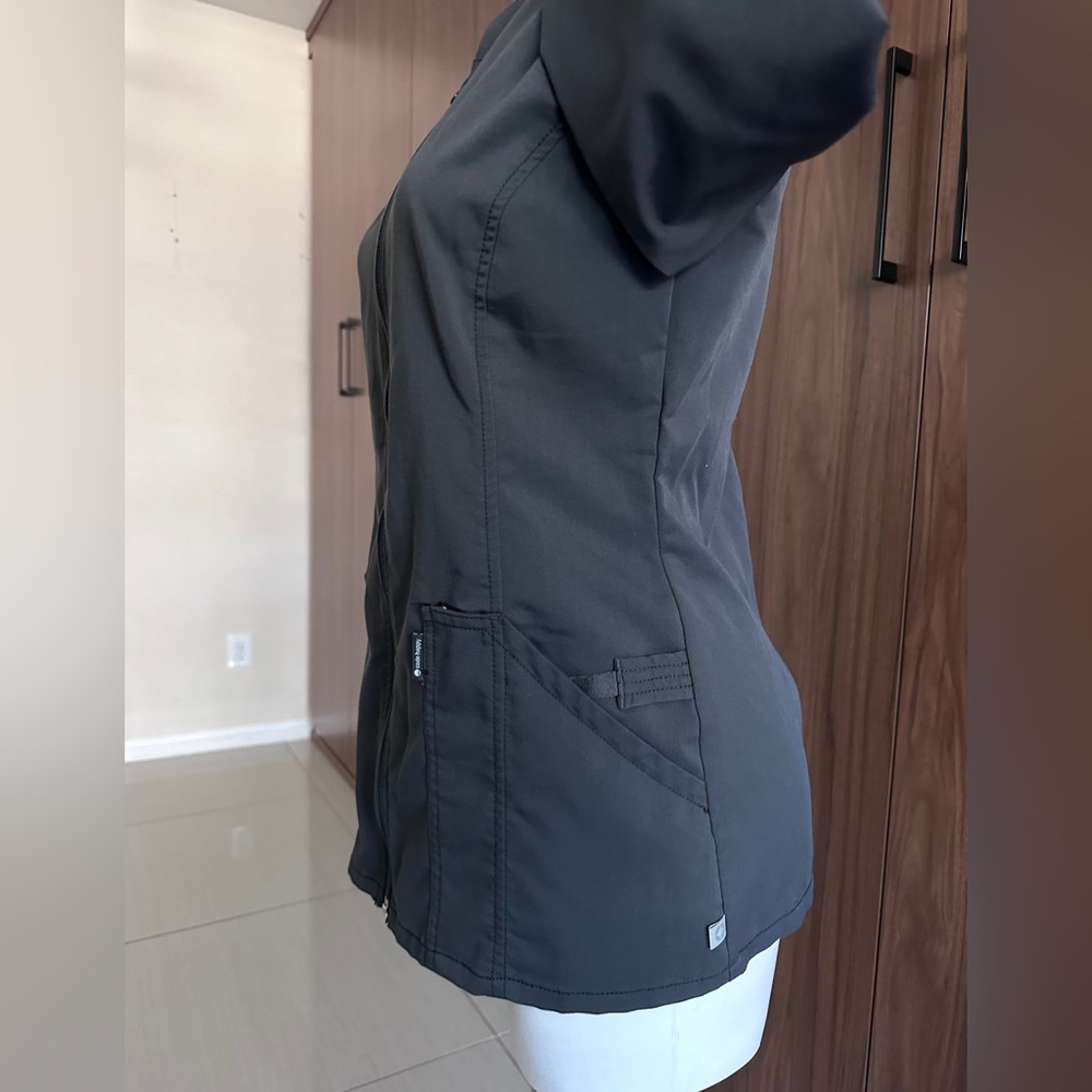 Code Happy Bliss Zipper Front Warm-Up Scrub Jacket Size Xs View 3